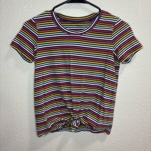 Madewell Multicolor Striped Knot-Front T-Shirt